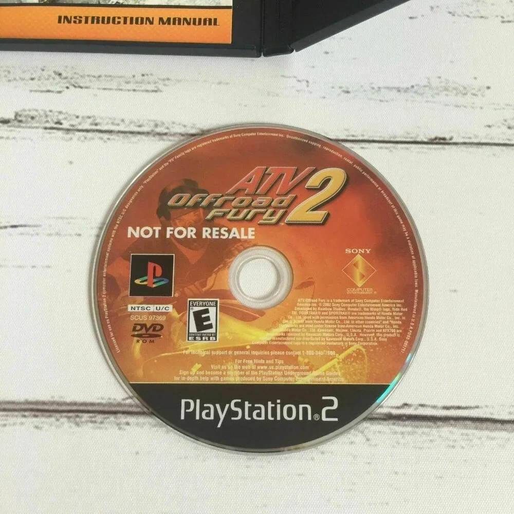 ATV Offroad Fury 2 Sony PlayStation 2 PS2 Video Game Tested And Works